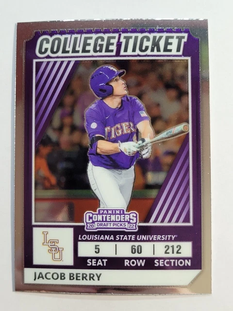 2022 Elite Extra Edition College Tickets Optic #CTO-7 Jacob Berry - LSU Tigers