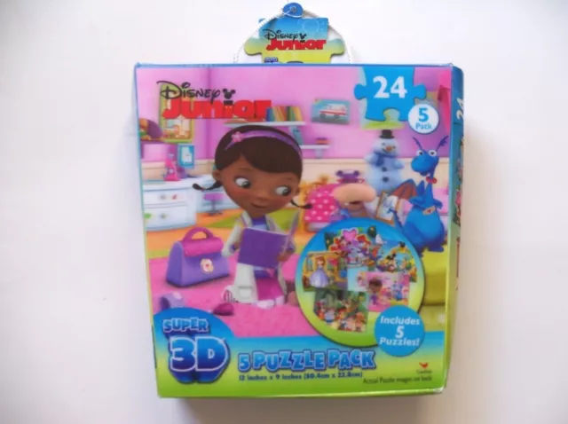 Disney Junior 3D Puzzle Pack 5 Puzzles 24 Pieces Each Mickey Minnie Goofy Daisy