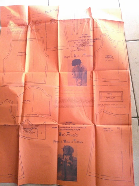 Patron De Vêtements Pour Poupée - Modes Et Travaux Janvier 1986 - Complet Non Découpé