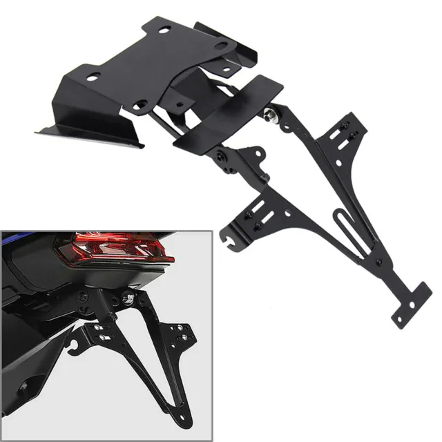 Adjustable CNC Rear License Plate Holder Bracket For Yamaha Tenere 700 Black US