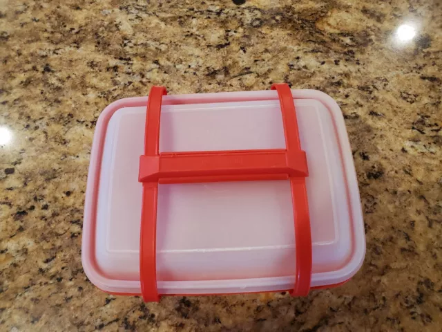 Vintage Tupperware Lunch Box Pak N Carry Orange Plastic Food