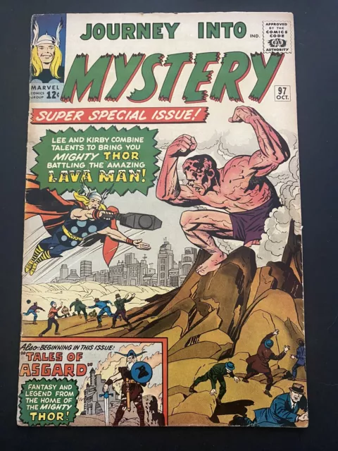 Journey Into Mystery 97, Key: Odin Origin, 1st Lava Men, Surtur. Kirby/Lee 1963
