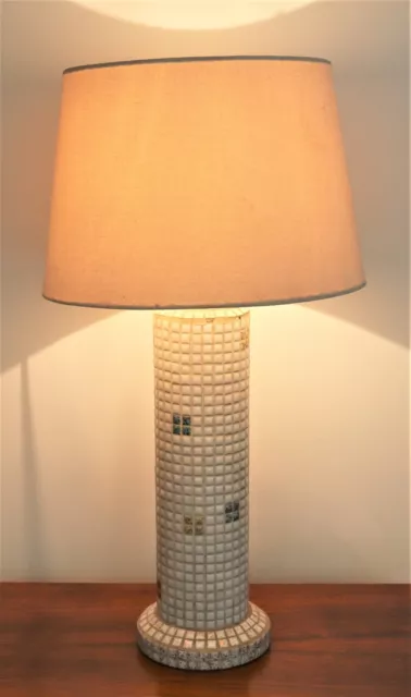 Vintage Tiled Mosaic Table Lamp 1950/ 60s retro Mid-Century Modern 55 cm tall 3