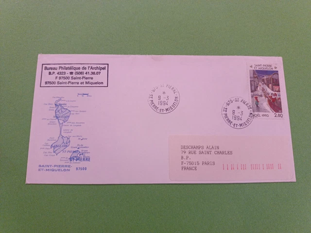 TIMBRE SAINT PIERRE ET MIQUELON -1°vol SPM Montréal- année 1987 Neuf