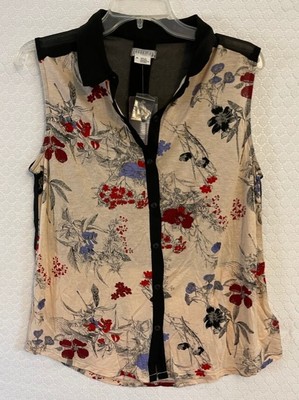 NWT Urban Outfitters Cooperative Button Down Sleeveless Blouse Sheer Back Size M