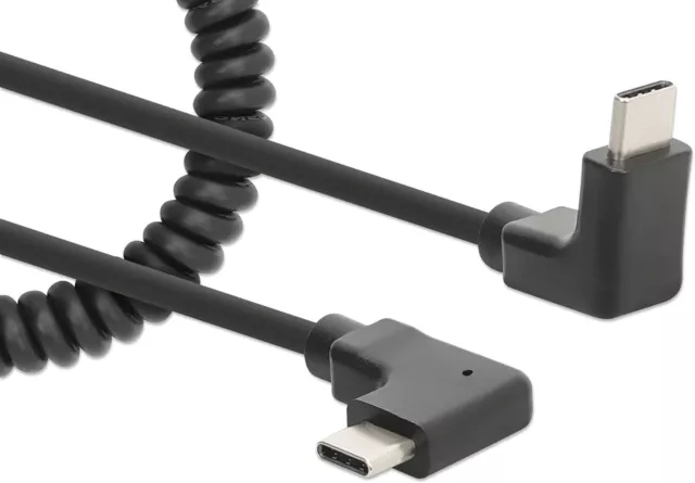 Manhattan Coiled Cable USB-C to USB-C Charging Cable 1 m Black 3