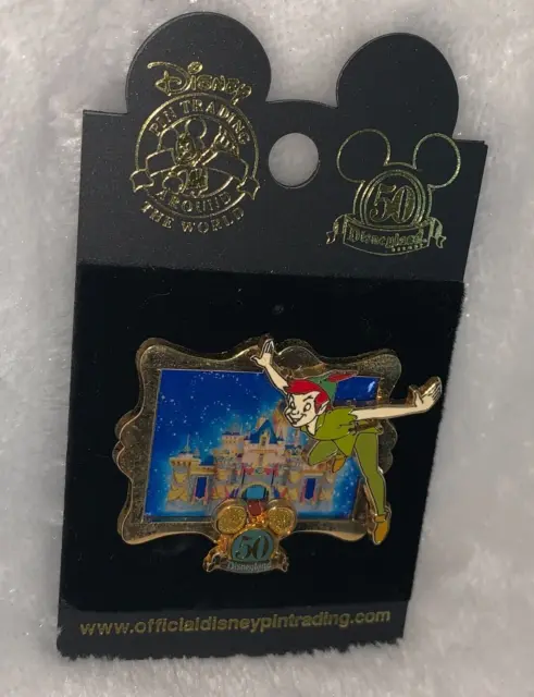 New Disney Disneyland 50th Peter Pan Sleeping Beauty Castle In Gold Frame Pin