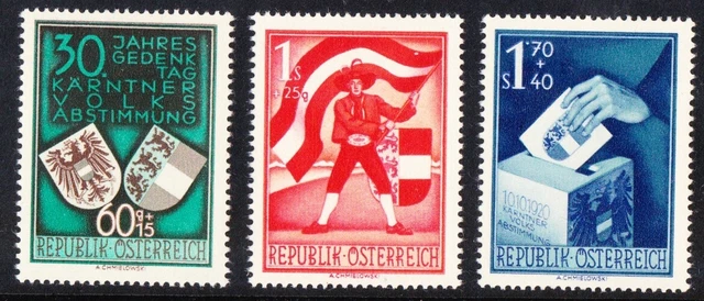 Österreich 1950 ANK 964-966, Mi 952-954 ** Kärntner Abstimmung postfrisch