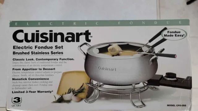 Cuisinart CFO-3SS Electric Fondue Set - Brushed Stainless Steel - New, Unused