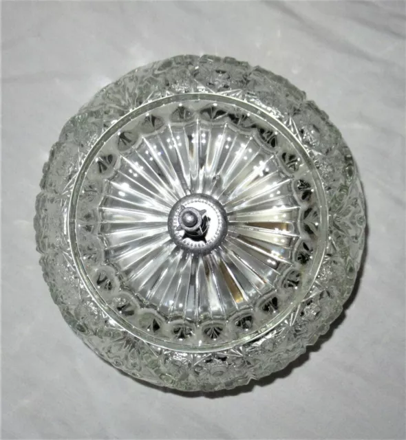 VTG DECO ERA GLASS SHADE FLUSH MOUNT CHANDELIER CEILING FIXTURE 1930's