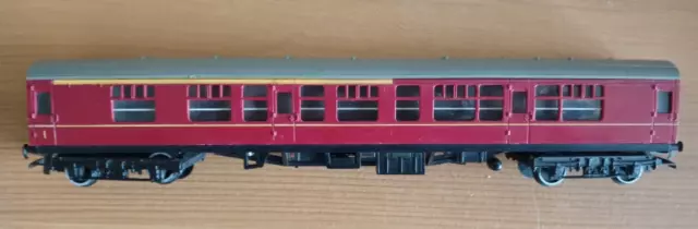 vintage hornby oo gauge maroon railway coach unboxed