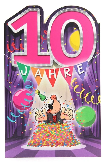 GEBURTSTAGSKARTE 10 JAHRE Karte 10 Geburtstag Spruch Geburtstag