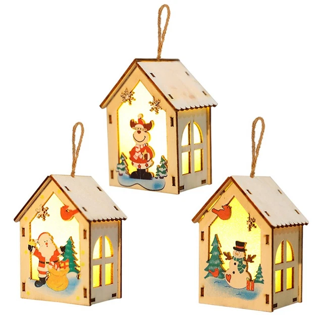 Mini Adorno de Navidad Festivo y Encantador Casa Pequeña Segura y Duradera