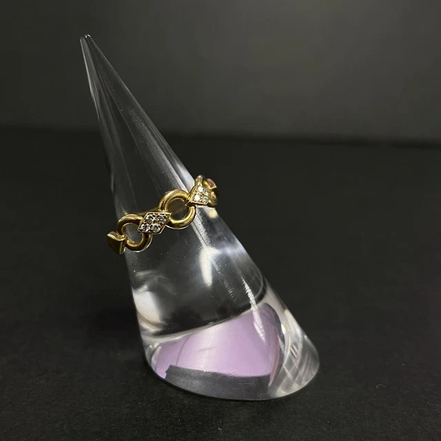 Christian Dior Diamond Gold 750 2.8g Ring ISO sz: 47.5/JW0277