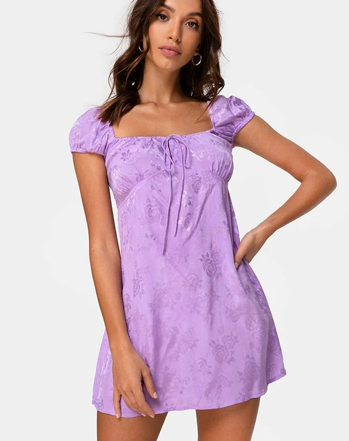 MOTEL ROCKS GAVAL Mini Dress in Satin Rose Lilac MR97.1 18.00 PicClick UK