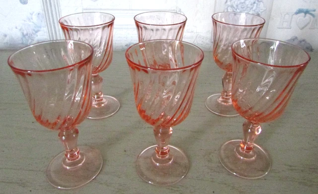 Lot De 6 Verres à Pied Rosaline Luminarc (Arcoroc) – Modèle Stemglasses N°5 – Rose Vintage – 12 Cl
