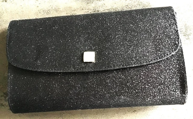 Pochette Soirée Noire - Petite, Quincaillerie Argent - Neuve Jamais Servie