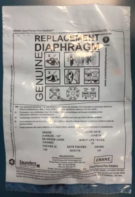 Membrane SAUNDERS A8425 type A DN8 3