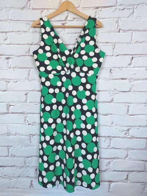 King Louie Robe Femme Robe Robe Robe Abito Gr. L Sans Manches Vert Noir