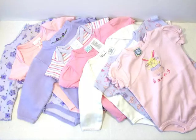 8 Infant Baby GIRLS One Piece Bodysuit Rompers GUESS etc Size 3-9 mos Easter