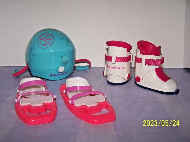American Girl Ski Boots, helmet, Snow Shoes 18" doll Our generation My girl doll