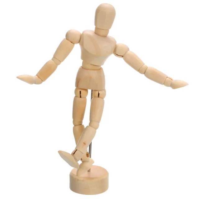 Figura maniquí de madera de 4,5", modelo de muñeca de dibujo artista