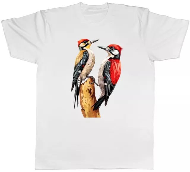 Woodpeckers of India Mens T-Shirt Two Birds Tee Gift