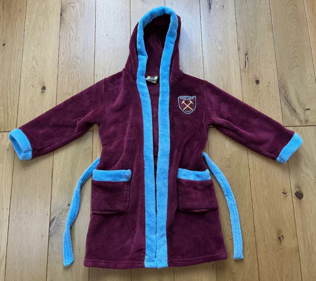 Abito da calcio West Ham United Boys bambini abito con cappuccio pile - 5-6 anni