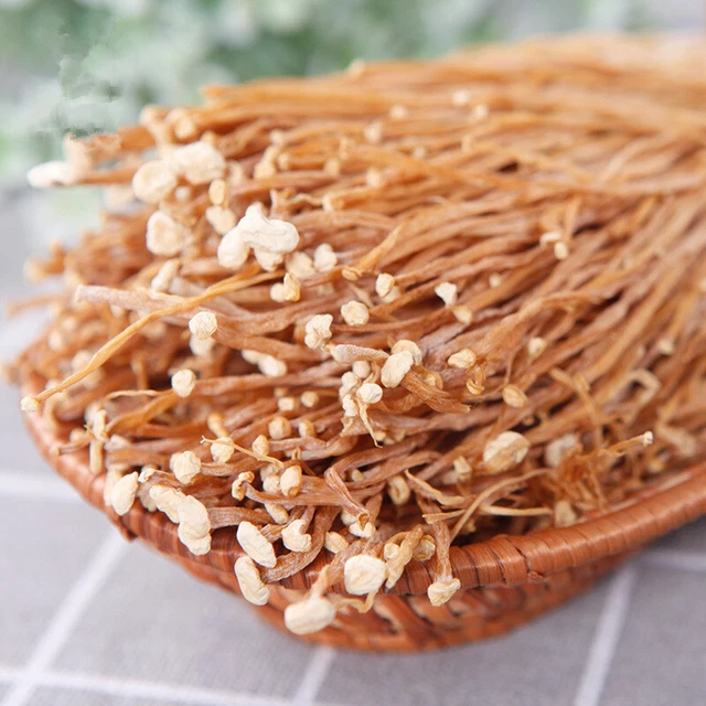 DRIED ENOKITAKE ENOKI Mushroom Chinese Flammulina Velutipes Jin Zhen Gu