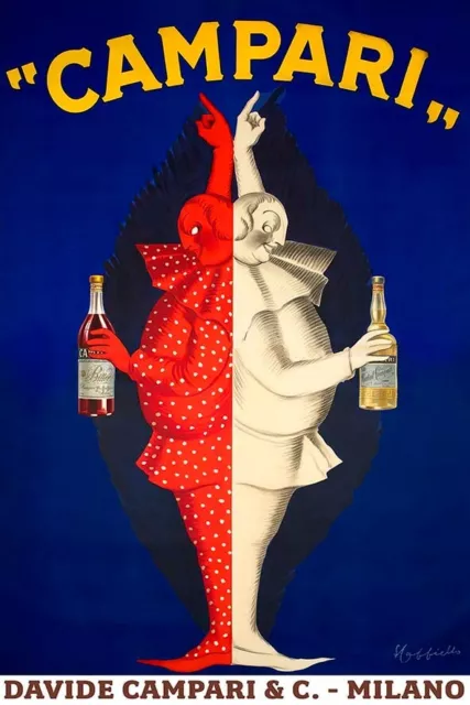 Poster Manifesto Locandina Pubblicità Vintage Aperitivo Campari Formato 50x70 Cm