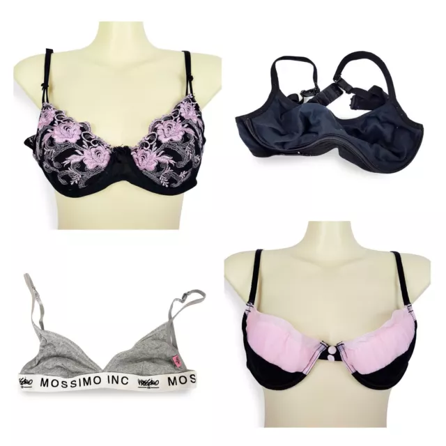 4x Pairs Bras Padded Underwire Bralette Pink Grey Black Mossimo Cotton On Bonds