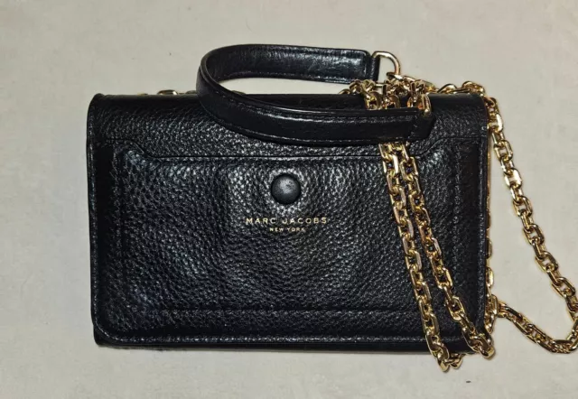 Marc Jacobs Womens Black Leather Chain Strap Small Crossbody Bag