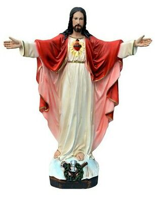 IMIKEYA Résine Sacré Coeur de Jésus Figurine Statue Collection Renaissance Décorations De Bureau Ornements Religieux pour La Maison 