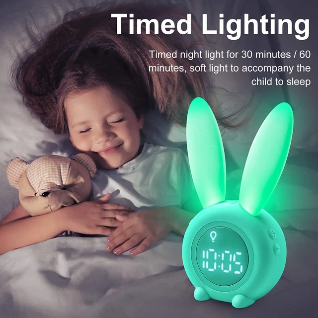 Kids Intelligent Sensor LED Digital Alarm Clock Snooze Timer Table Desk Setting 3