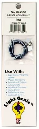 MRC 025300 Red Light Genie LED with 12" Leads (Pack of 4)