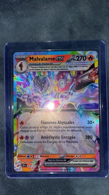 Carte Pokémon Malvalame Ex 036/191 – Double Rare (RR) – Écarlate Et Violet 8 Étincelles Déferlantes – Neuve Et Originale – Protégée Sous Sleeve Et Top-loader