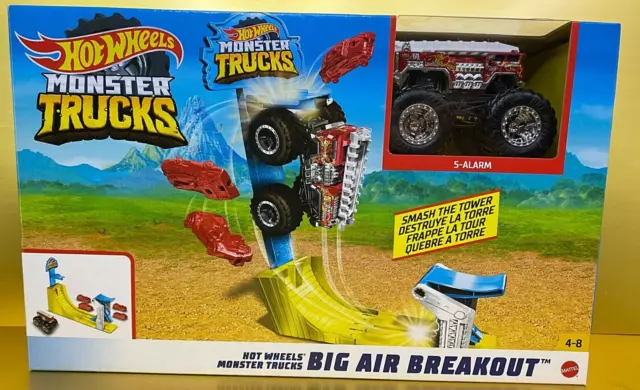 Hot Wheels Monster Trucks 5-Alarm Big Air Breakout Smash the Tower