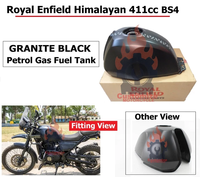 ROYAL ENFIELD &HIMALAYAN 411cc BS4" Granite Black Petrol Gas Fuel "Tank