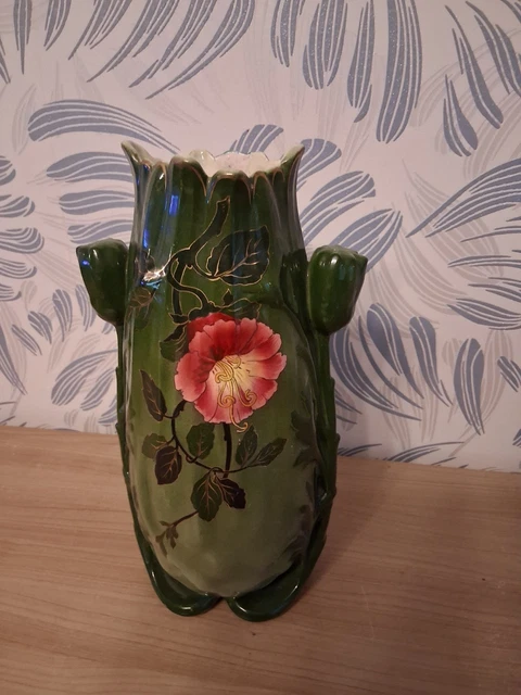 Tasse Ancienne K&G Lunéville, Motif Rose, Jardin, Fleur, Oiseau, Porcelaine Vintage