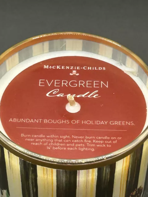 MacKenzie Childs Evergreen Candle New Without Box 3” Tall Christmas 2