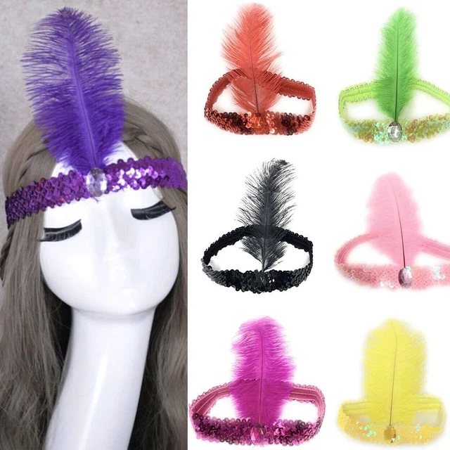 piume Copricapo con paillettes Fascia per capelli da ballo Fascia per capelli