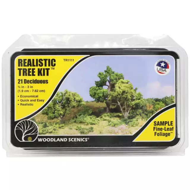 Woodland Scenics realistisches Baumset 21 Laub 3⁄4 Zoll - 3 Zoll Modelllandschaft Set