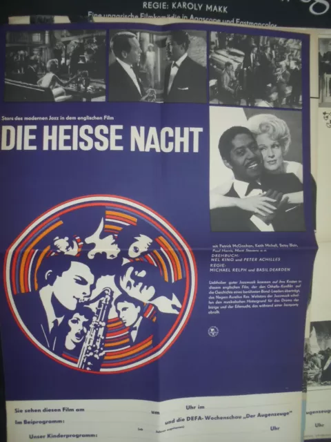 825 DDR A2 FILMPLAKAT 1968 DIE HEISSE NACHT  ALL NIGHT LONG Jazzfilm GB