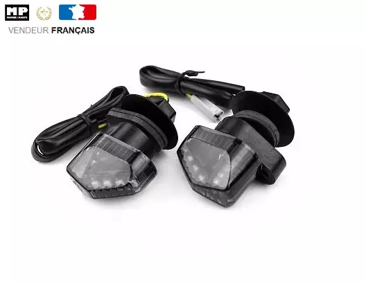 Paire de clignotant noir fumé à leds PIAGGIO MP3 400 500 homologué cligno