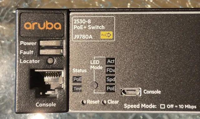 ARUBA 2530-8 J9780A J9780-60001 8G Sfp HP HPE Switch gigabit POE + Base-Tx Neuf
