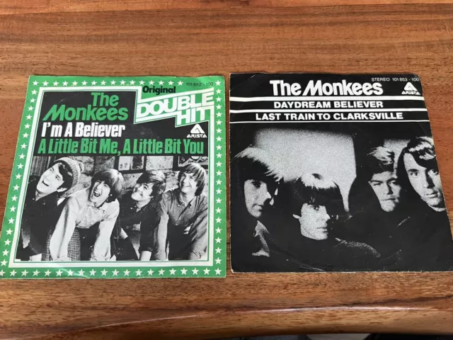 vinyl lp 2 Singels The Monkees 7" I'm A Believer + Last Train To Clarksville