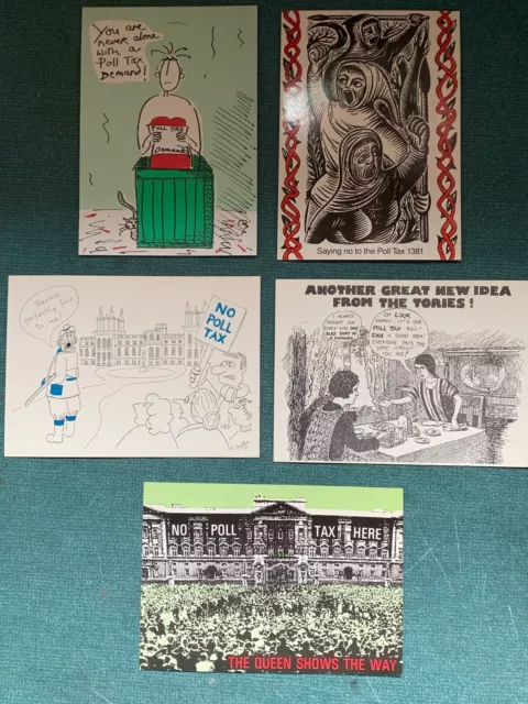 Poll Tax Political Protest Postcards Set Of 5