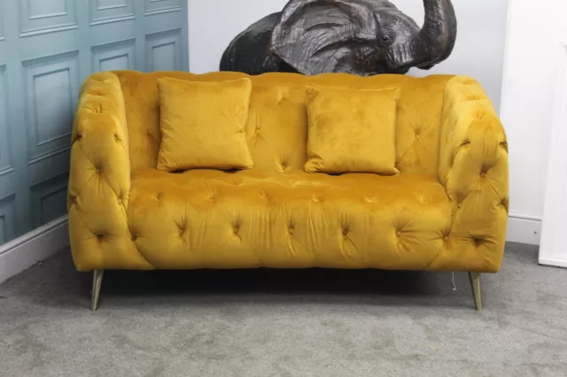 SOFOLOGY ALCHEMIST 2 Seater Sofa In Yellow Velvet Fabric 839.00
