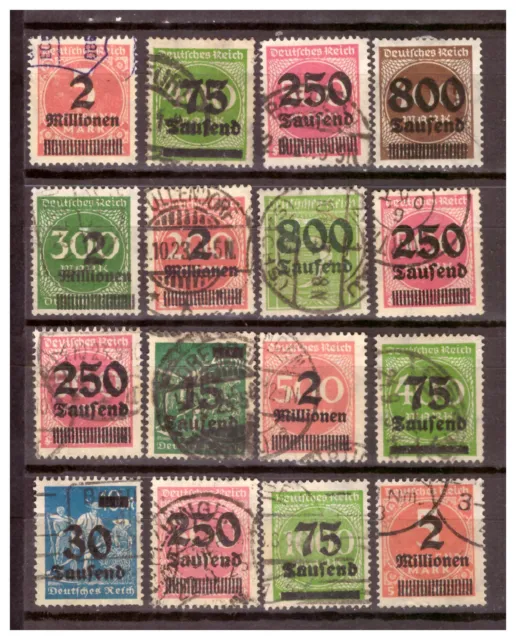 Deutsches Reich 1919-1923 Sammlung Inflation aus Mi.277-312 gestempelt, Falz 7