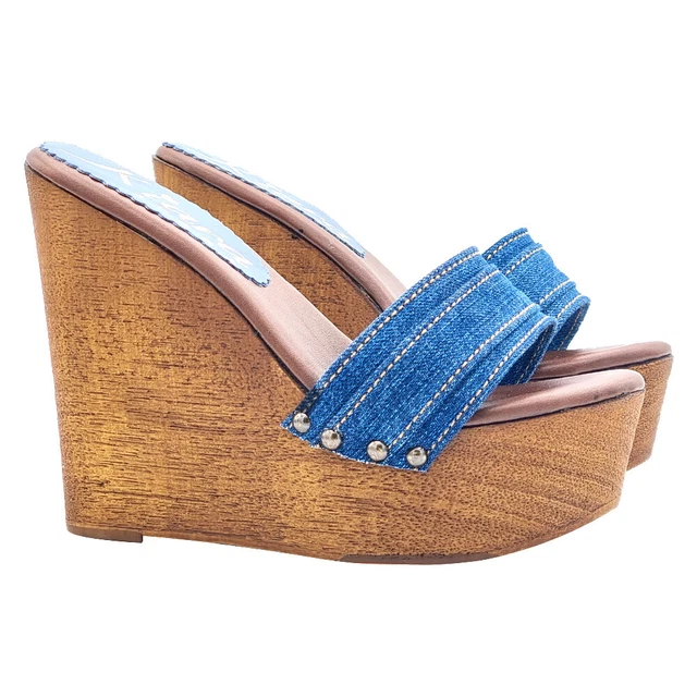 Denim Fornarina Sandali Con Zeppa Fornarina Espadrillas Bianco